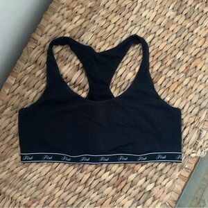 VS PINK Logo Cotton Racerback Bralette